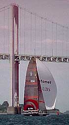 Alinghi at Newport Bridge