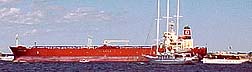 600 ft  oil tanker "sailing"  through race course